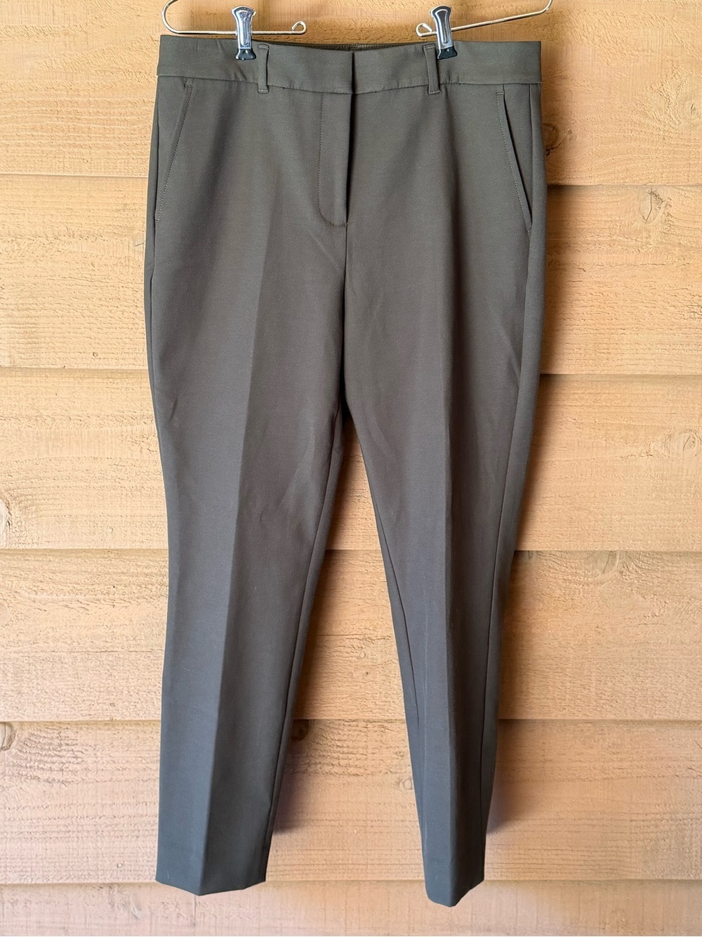 WHBM Comfort Stretch Slim Ankle Pants Brown Olive 10P White House Black Market